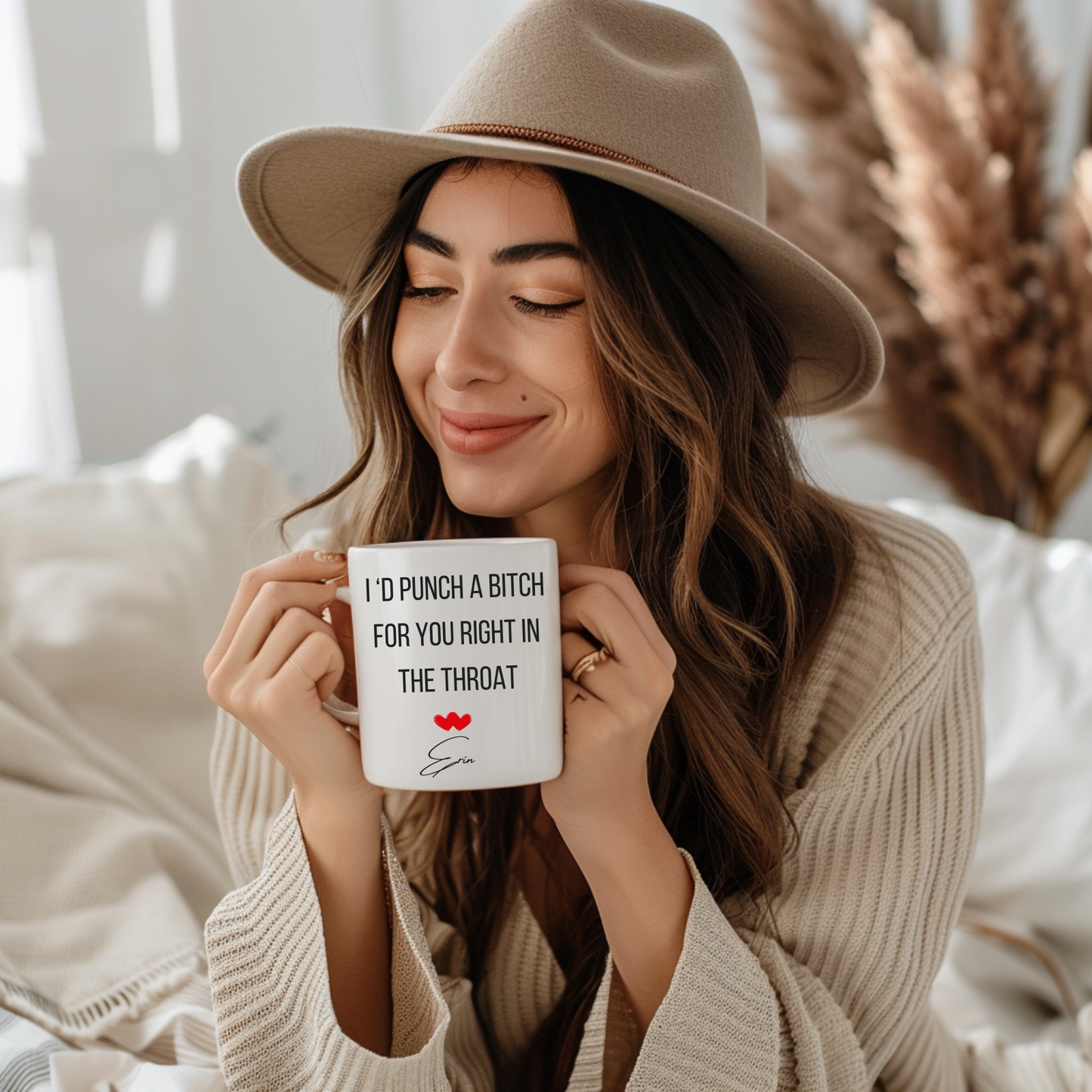 I'd Punch a Bitch for You Right in the Throat Mug, Best Friend Gift Cup, Friendship Coffee Mug, Personalized Friendship Mug,Sister Mug Gift