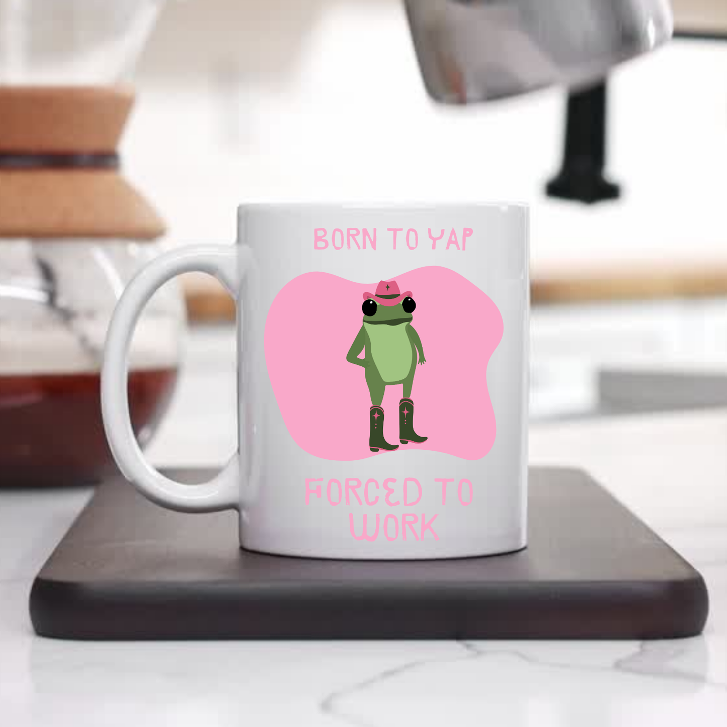 certified chatterbox mug- Born to Yap Forced to Work MUG, Cowboy Frog Coffee Mug, Cute Frog, Funny Viral Meme, Novelty Cup, gift for Sister