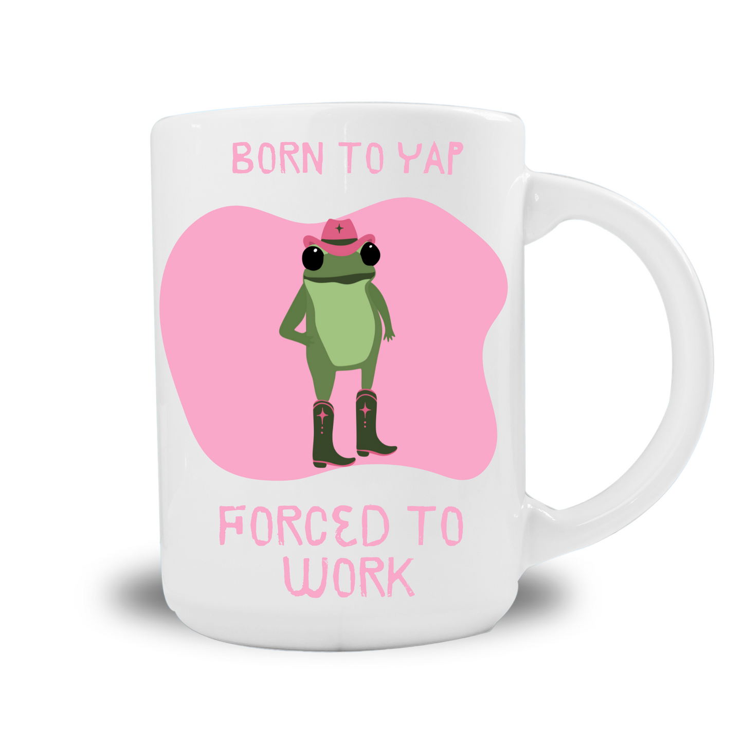 certified chatterbox mug- Born to Yap Forced to Work MUG, Cowboy Frog Coffee Mug, Cute Frog, Funny Viral Meme, Novelty Cup, gift for Sister