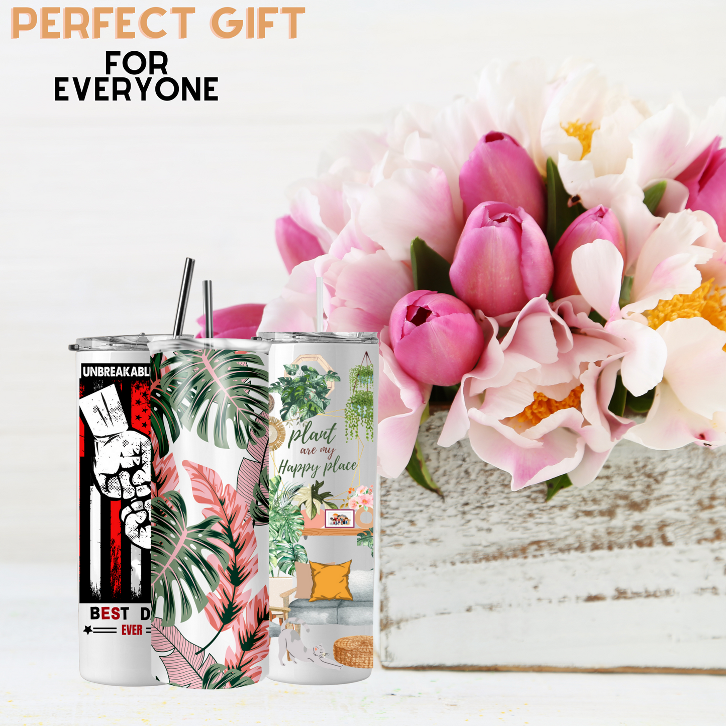 Leaf and plants tumbler - Mae-Liv