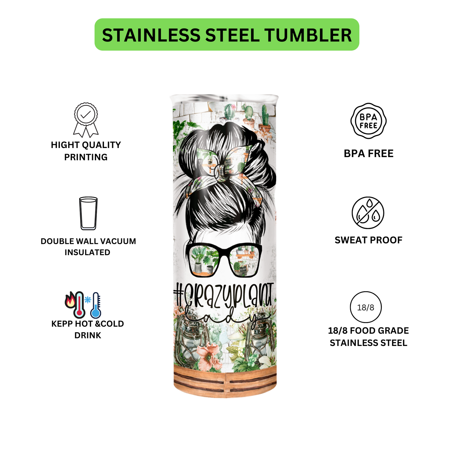 Crazy Plant tumbler - Mae-Liv