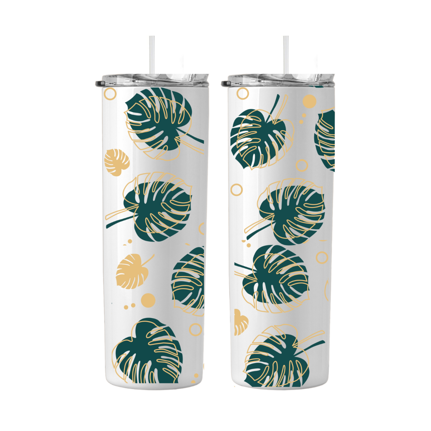 Tumbler Monstera leaves for plant lover mug, travel tumblers 20 oz