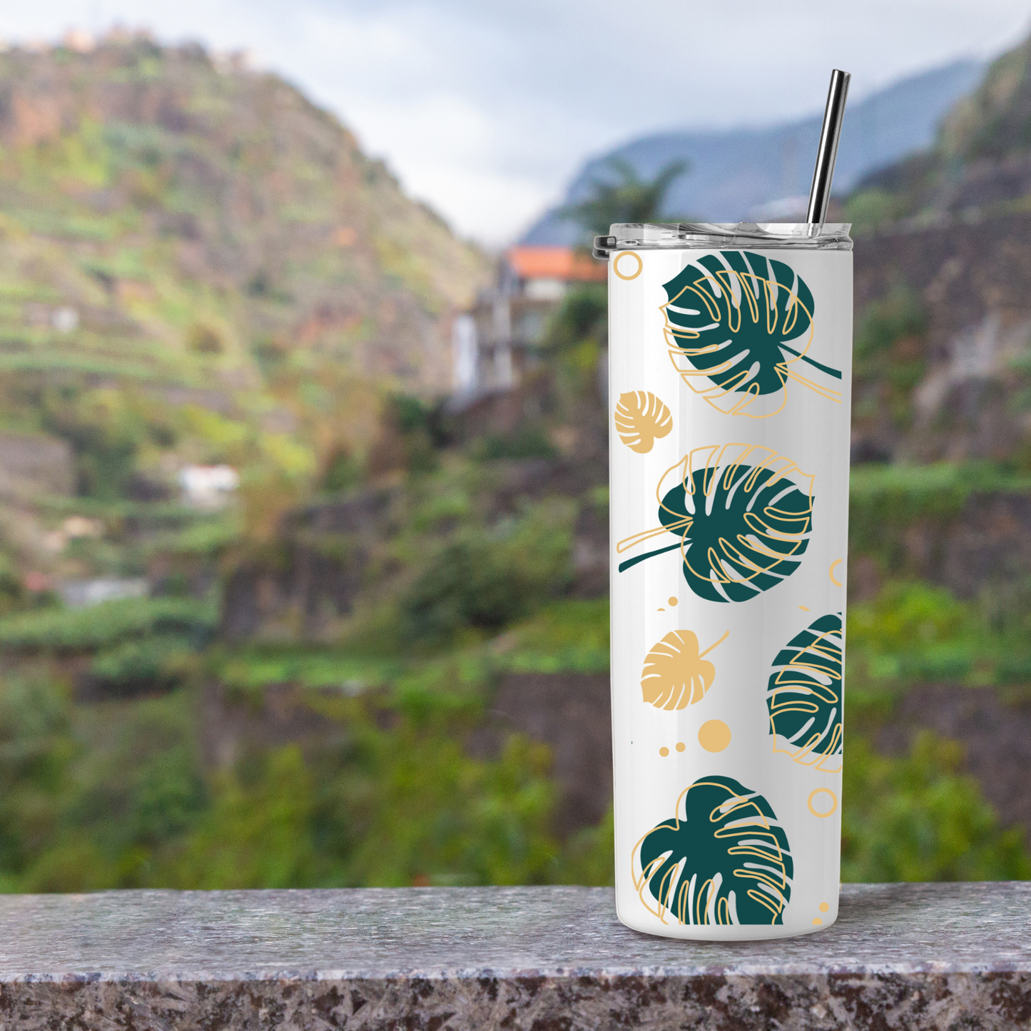 Tumbler Monstera leaves for plant lover mug, travel tumblers 20 oz