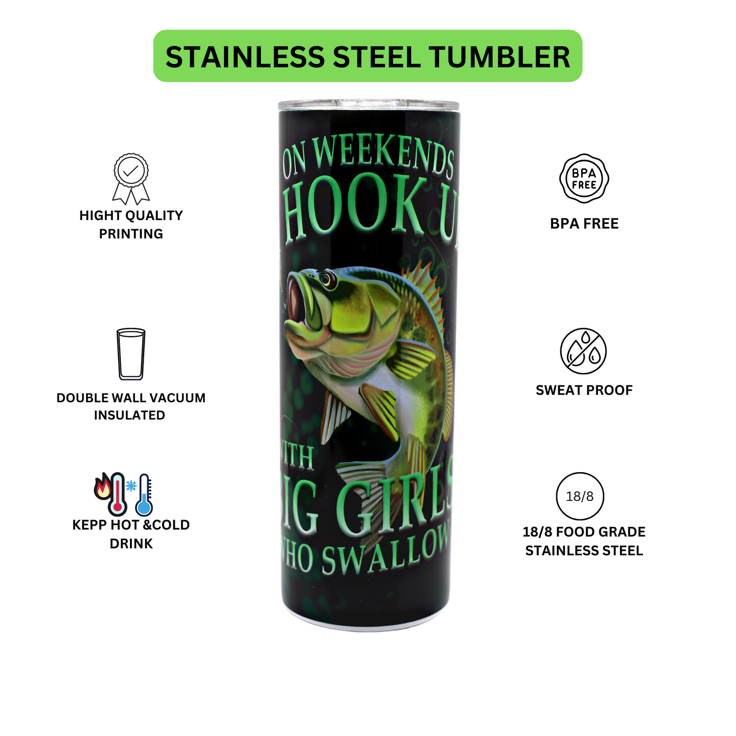 Tumbler travel for fishing lover, fishing lover gift,Best gift for men,20 oz