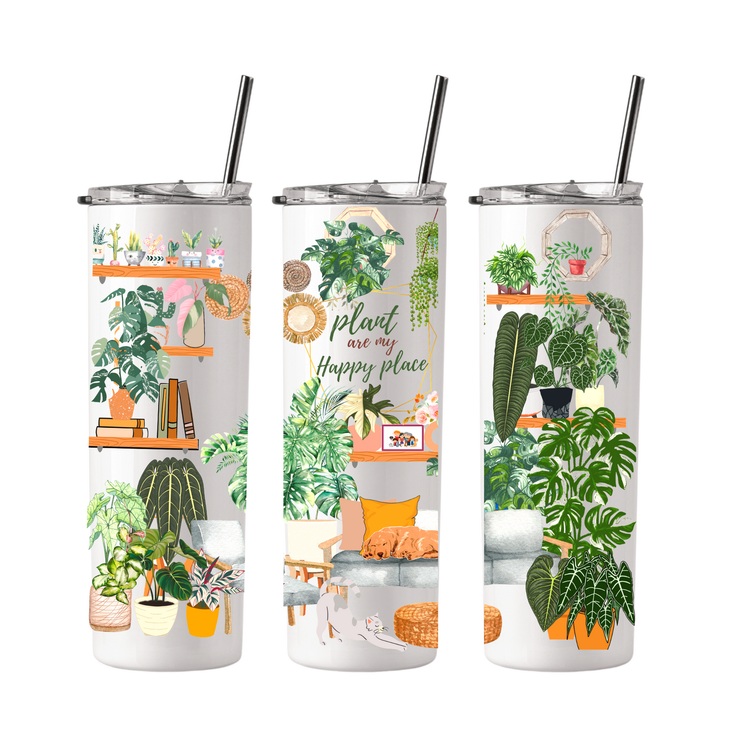 Plants are my happy place tumbler - Mae-Liv