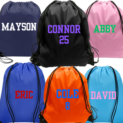 Custom Drawstring Backpack, Personalized Name Bag for Team Sports, School, Travel, Gym, or Party Favor Gift Bags.Gatorade Water Bottle name