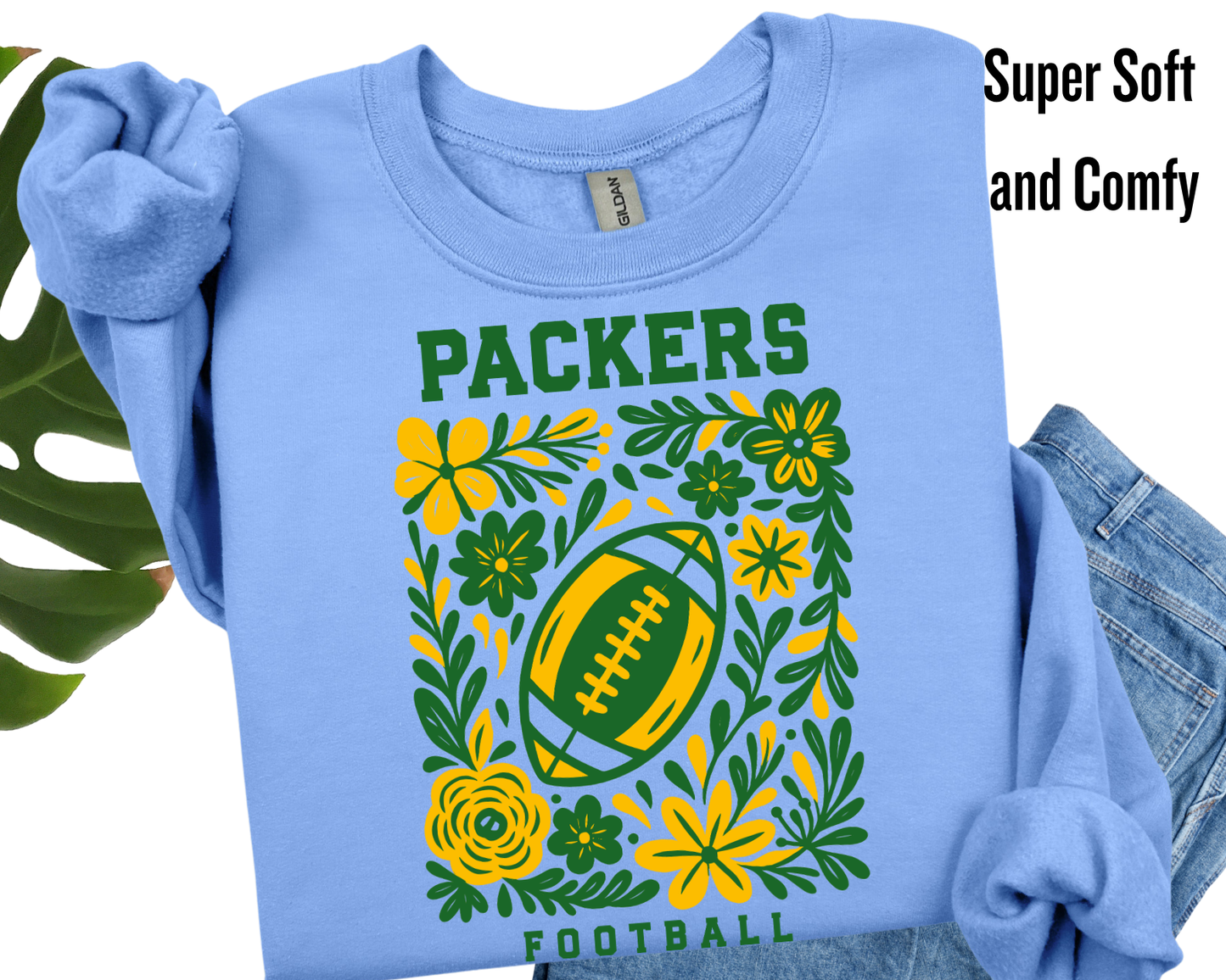 Green Bay Packers Sweatshirt | Retro Football Fan Crewneck | Game Day Vintage Tee | Green Bay Football Shirt