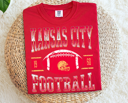 Comfort Colors Kansas City Football Shirt | Trendy Kansas Fan Tee | Game Day Shirt | Gift for Her | Popular KC Football T-Shirt