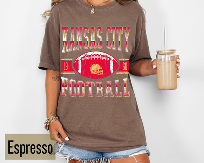 Comfort Colors Kansas City Football Shirt | Trendy Kansas Fan Tee | Game Day Shirt | Gift for Her | Popular KC Football T-Shirt