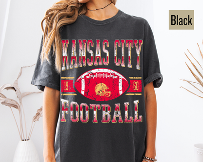 Comfort Colors Kansas City Football Shirt | Trendy Kansas Fan Tee | Game Day Shirt | Gift for Her | Popular KC Football T-Shirt