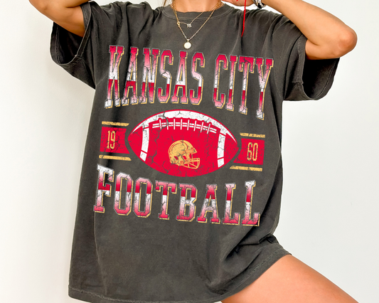 Comfort Colors Kansas City Football Shirt | Trendy Kansas Fan Tee | Game Day Shirt | Gift for Her | Popular KC Football T-Shirt