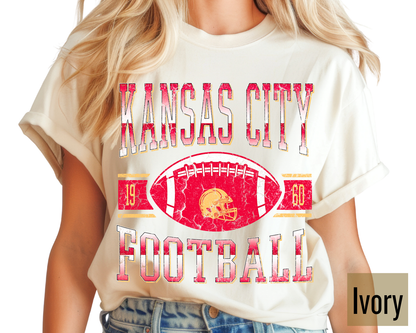 Comfort Colors Kansas City Football Shirt | Trendy Kansas Fan Tee | Game Day Shirt | Gift for Her | Popular KC Football T-Shirt