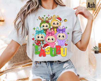 Cute Labubu Christmas Shirt – Cute Holiday Monster  sweatshirt, Christmas Cartoon Hoodie, Trending Cartoon Monster Graphic Tee | Kawaii Labubu Shirt for Fans | Fun Character T-Shirt Gift Idea