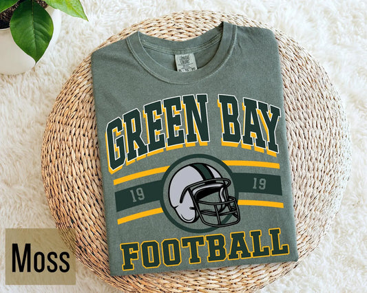 Comfort Colors Green Bay Football Shirt | Retro 1919 Helmet Tee | Vintage 80s Style Game Day T-Shirt | Trendy Packers Fan Gift (Copy)