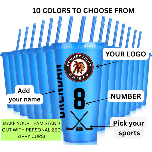 Personalized Sports Cups with Lids & Straws,Team Spirit Party Cups-Make Every Game Day a Party!