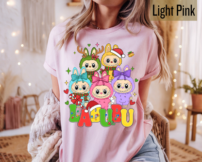 Cute Labubu Christmas Shirt – Cute Holiday Monster  sweatshirt, Christmas Cartoon Hoodie, Trending Cartoon Monster Graphic Tee | Kawaii Labubu Shirt for Fans | Fun Character T-Shirt Gift Idea