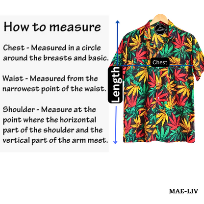 Mens Hawaiian Shirts,Mens Hawaiian Floral Shirts,Short Sleeve Casual Button Down Tropical,Happy leaves - Mae-Liv