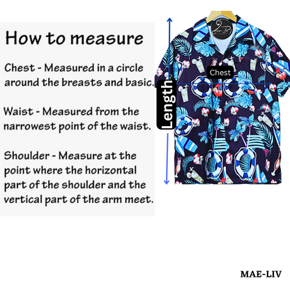 Mens Hawaiian Shirts,Mens Hawaiian Floral Shirts,Short Sleeve Casual Button Down Tropical On the beach - Mae-Liv