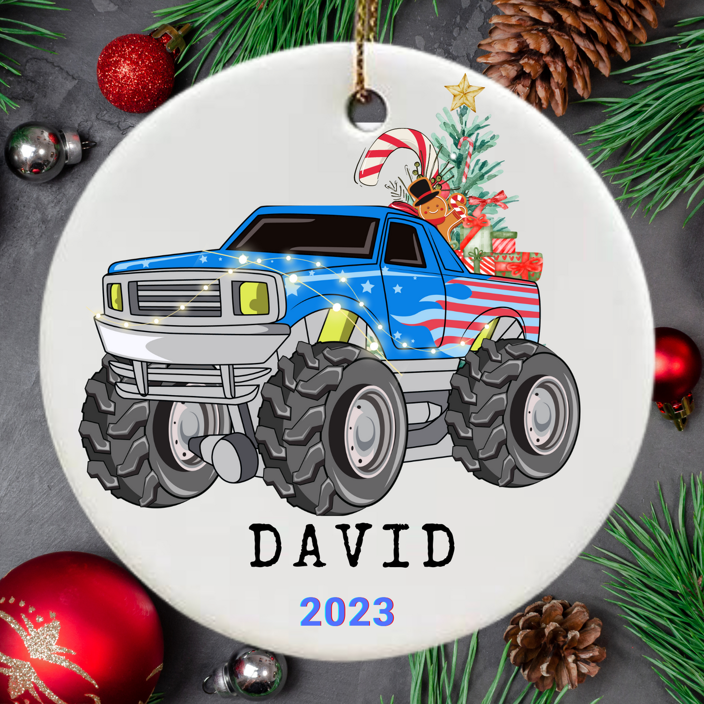 Baby's First Christmas Ornament- Personalized First Christmas car Ornament - Custom Animal Ornament-custom kid ornaments - Mae-Liv