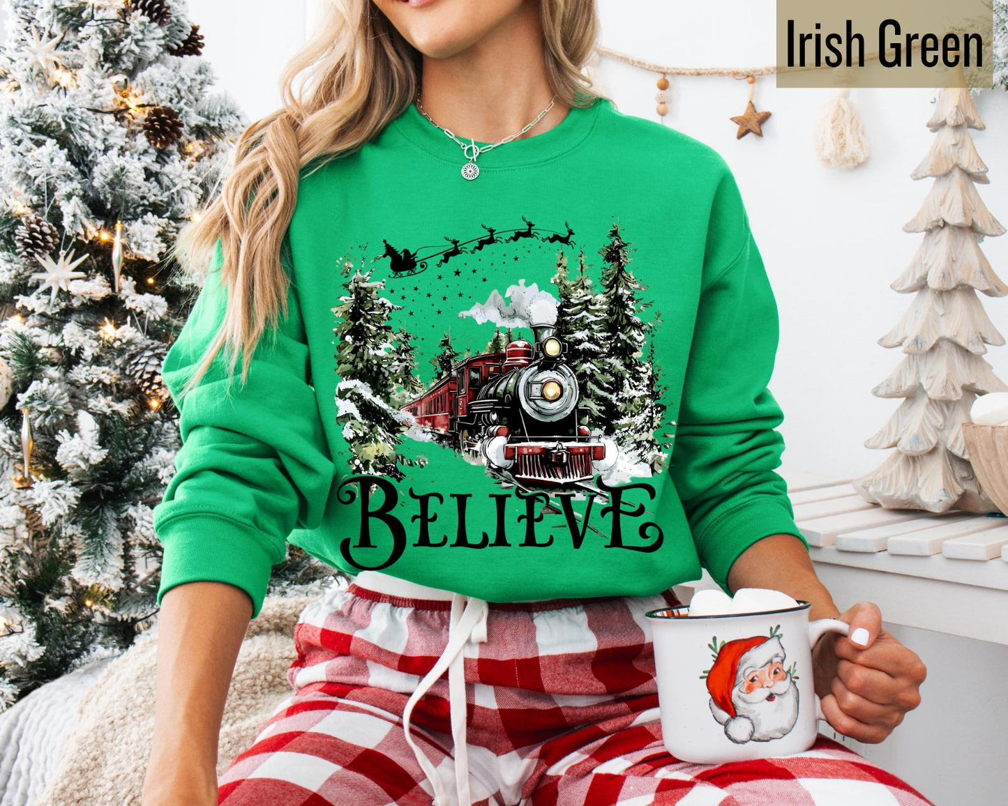Polar Express Family Sweatshirt | All Aboard Christmas “Believe” Sweater | Matching Family Xmas Crewneck | Merry Christmas Hoodie | Holiday Gift Idea