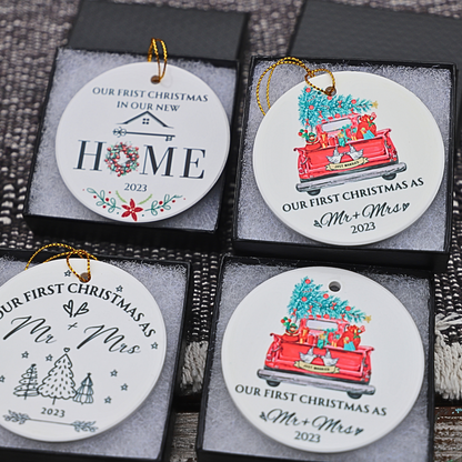 Baby's First Christmas Ornament- Personalized First Christmas car Ornament - Custom Animal Ornament-custom kid ornaments - Mae-Liv