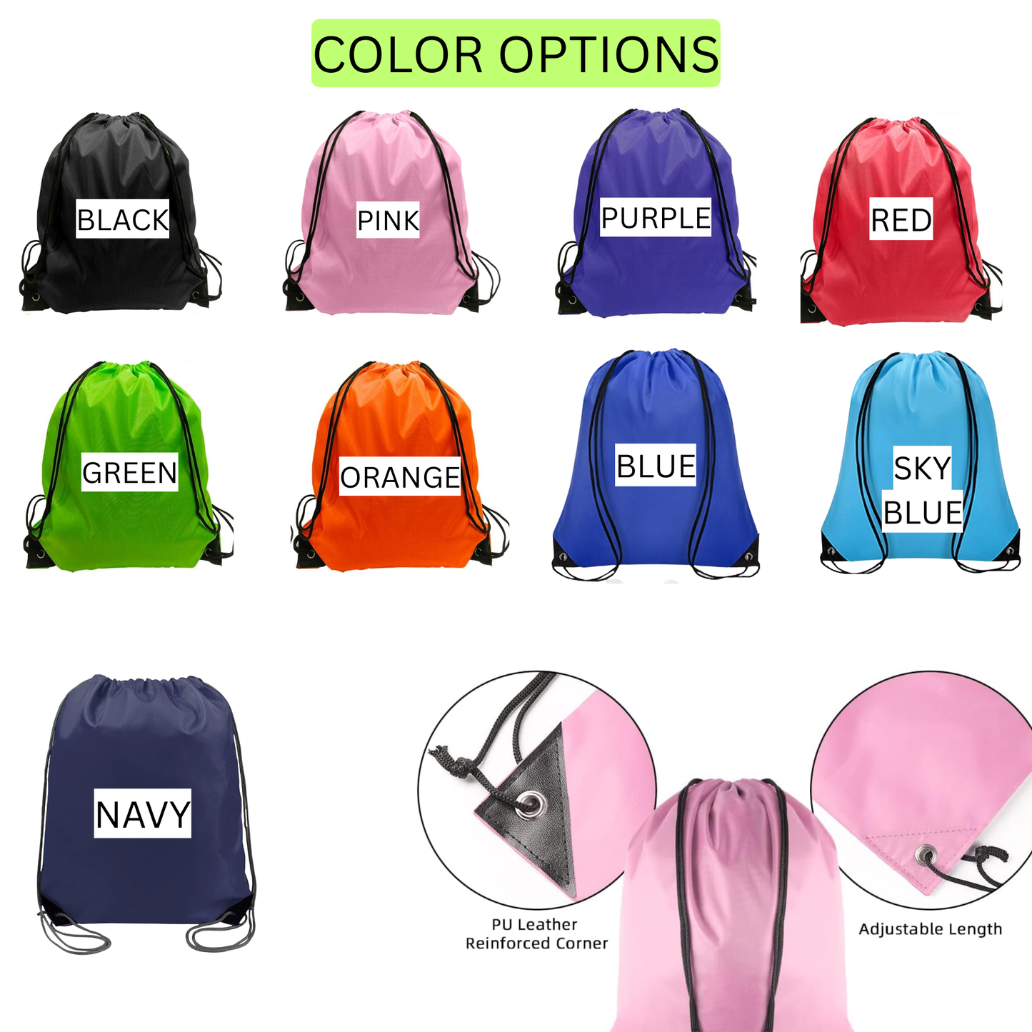 Set of Custom Drawstring Backpack and Personalized water bottle, Personalized Name Bag for Team Sports, School, Travel, Gym, or Party Favor Gift Bags.Gatorade Water Bottle name