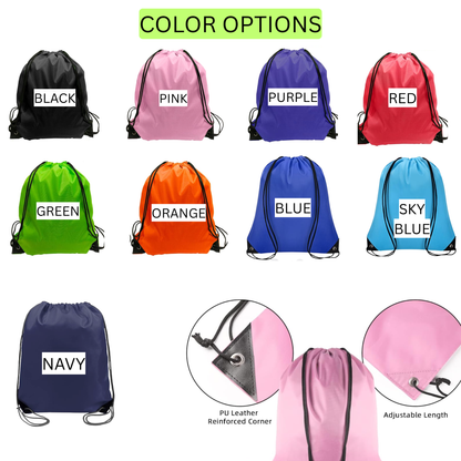 Set of Custom Drawstring Backpack and Personalized water bottle, Personalized Name Bag for Team Sports, School, Travel, Gym, or Party Favor Gift Bags.Gatorade Water Bottle name