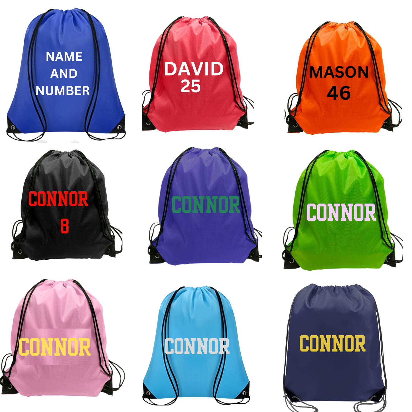 Custom Drawstring Backpack, Personalized Name Bag for Team Sports, School, Travel, Gym, or Party Favor Gift Bags.Gatorade Water Bottle name