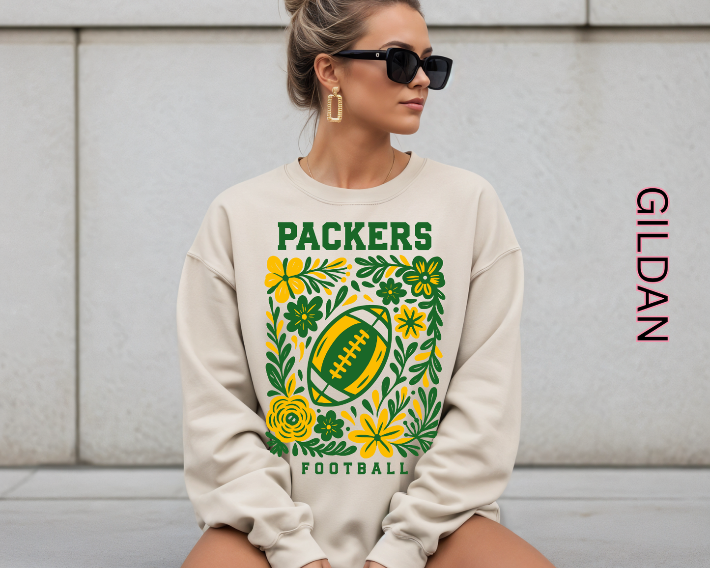 Green Bay Packers Sweatshirt | Retro Football Fan Crewneck | Game Day Vintage Tee | Green Bay Football Shirt