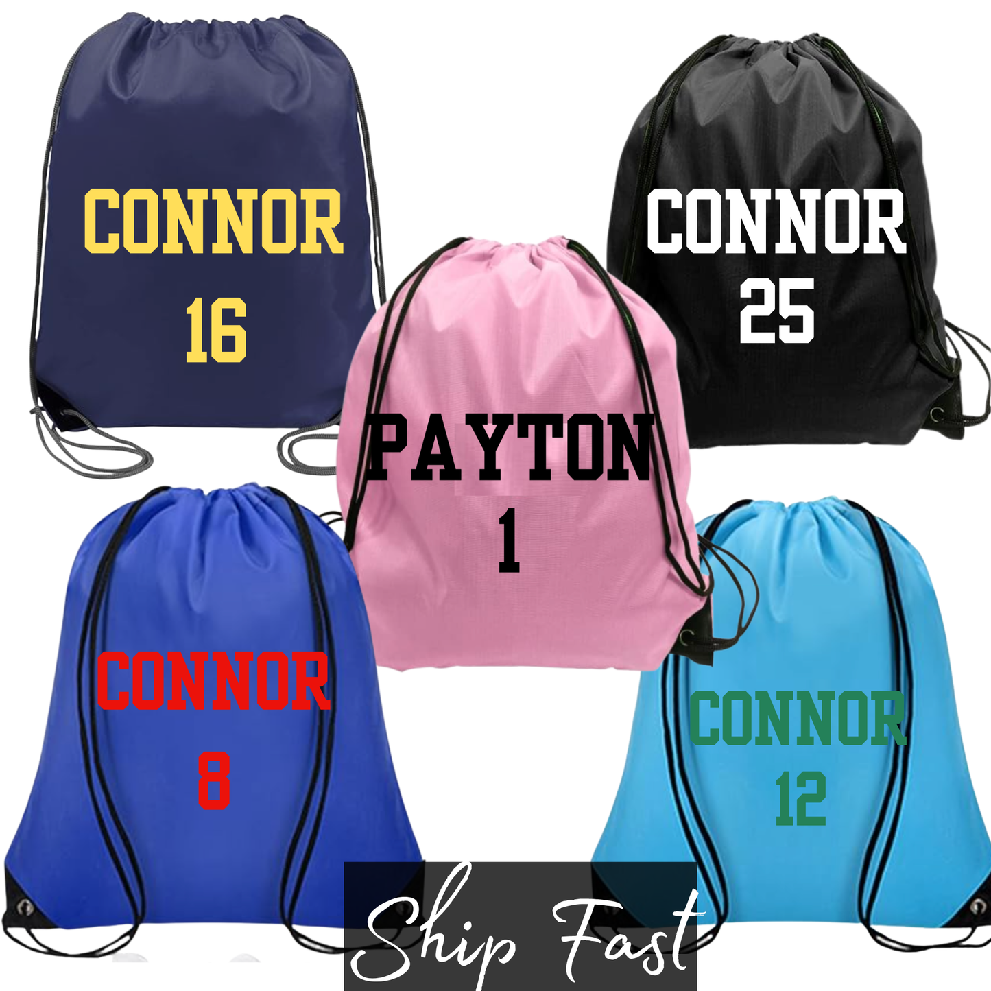 Custom Drawstring Backpack, Personalized Name Bag for Team Sports, School, Travel, Gym, or Party Favor Gift Bags.Gatorade Water Bottle name