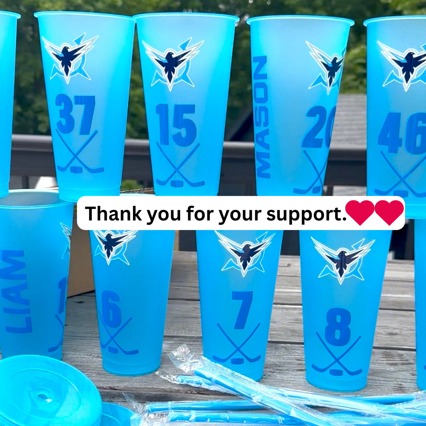 Personalized Sports Cups with Lids & Straws,Team Spirit Party Cups-Make Every Game Day a Party!