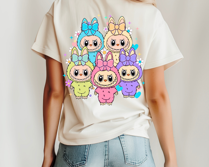 Double-Sided Cute Labubu T-Shirt | Trending Cartoon Monster Graphic Tee | Kawaii Labubu Shirt for Fans | Fun Character T-Shirt Gift Idea
