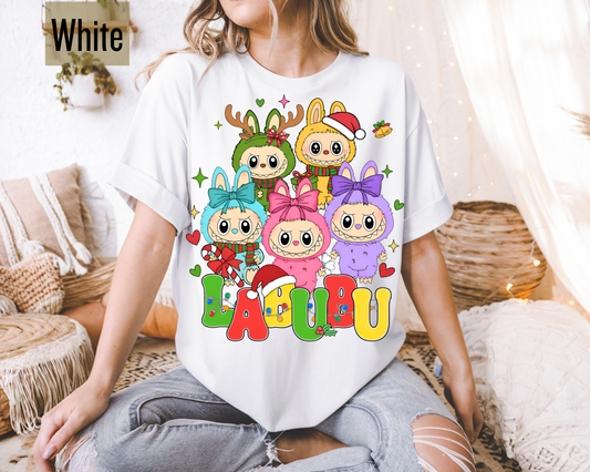 Cute Labubu Christmas Shirt – Cute Holiday Monster  sweatshirt, Christmas Cartoon Hoodie, Trending Cartoon Monster Graphic Tee | Kawaii Labubu Shirt for Fans | Fun Character T-Shirt Gift Idea