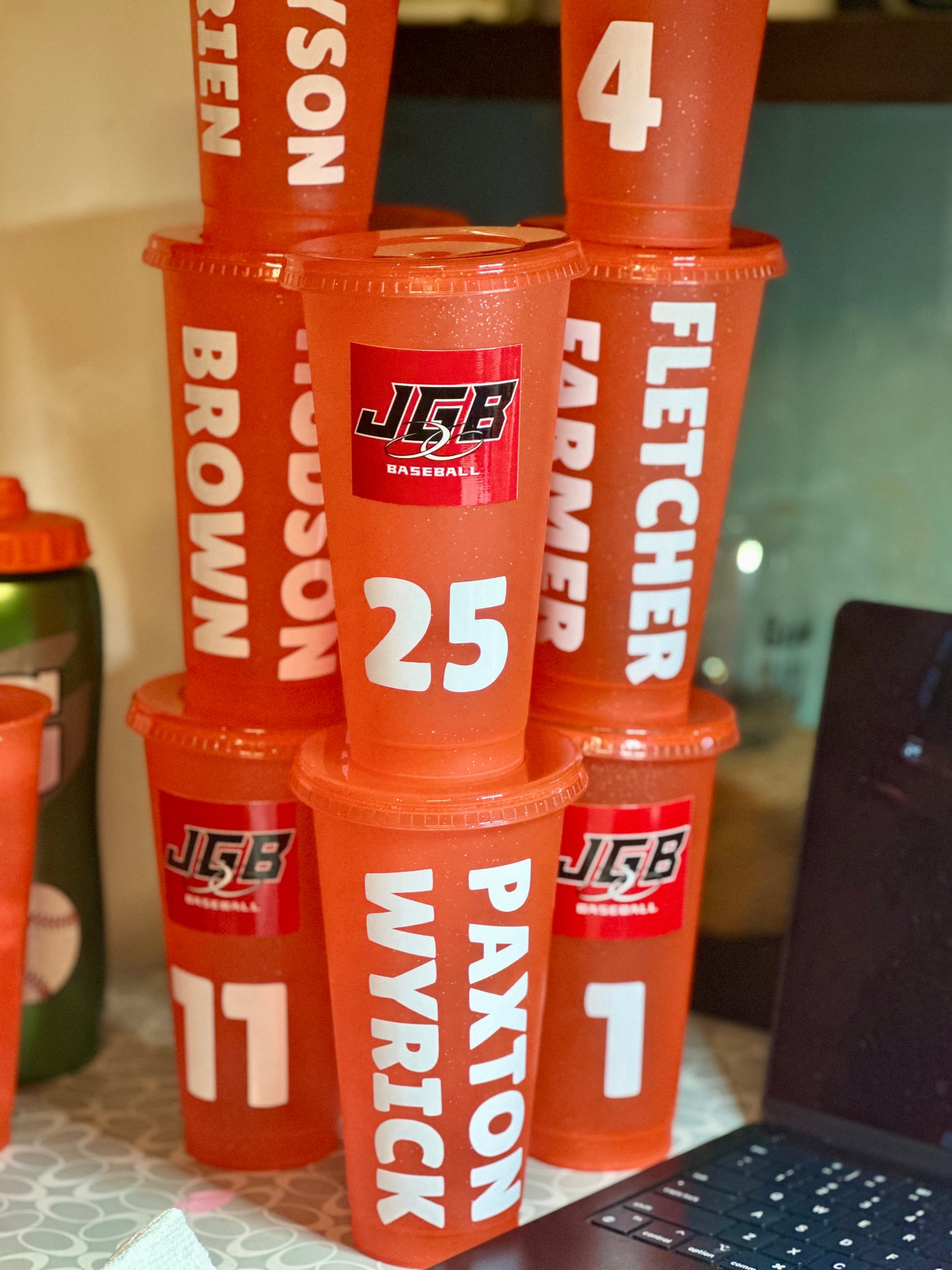 Personalized Sports Cups with Lids & Straws,Team Spirit Party Cups-Make Every Game Day a Party!