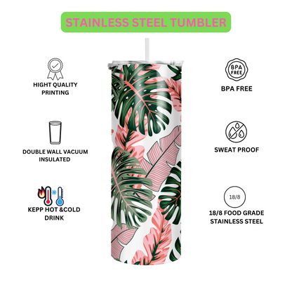 Leaf and plants tumbler - Mae-Liv