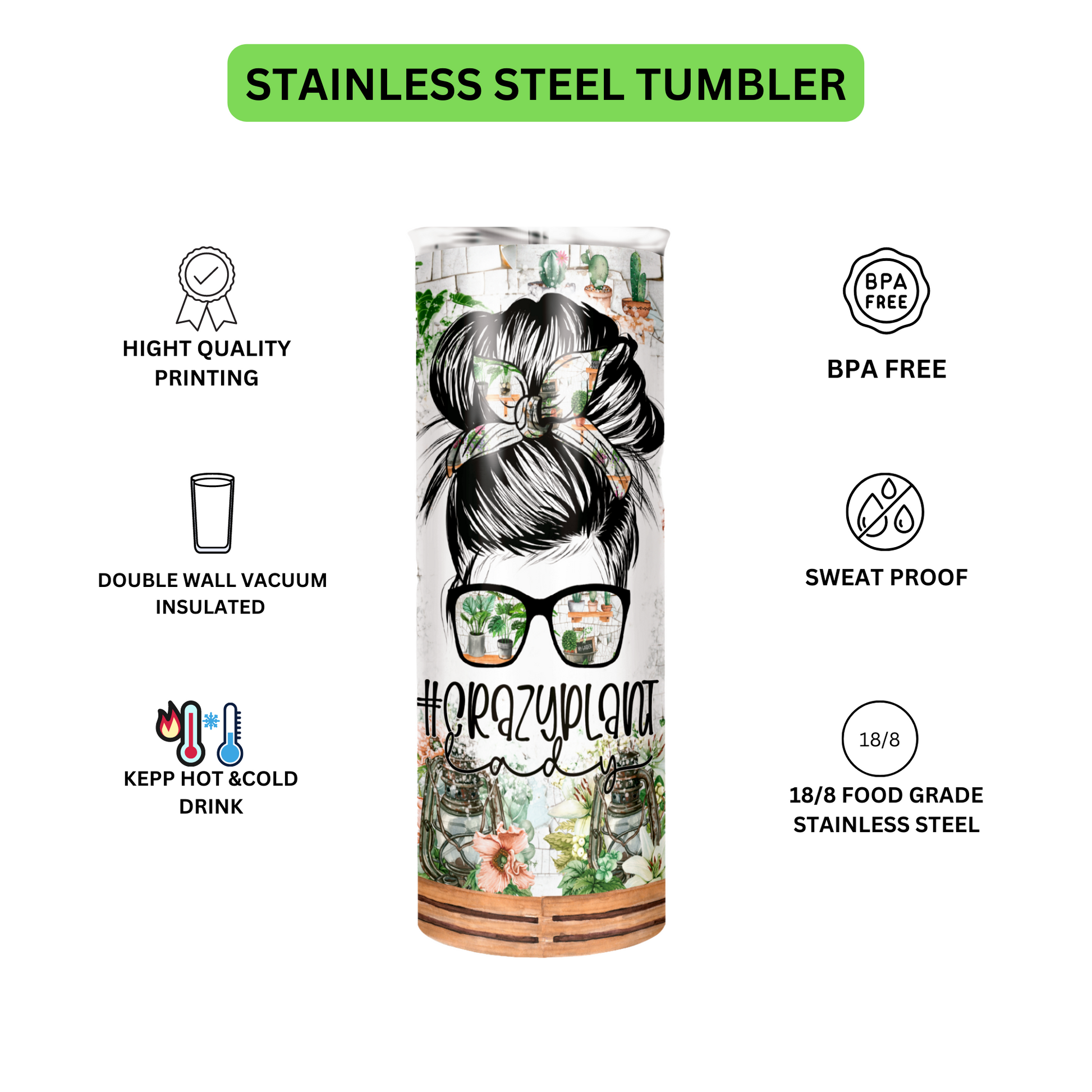 Crazy Plant tumbler - Mae-Liv